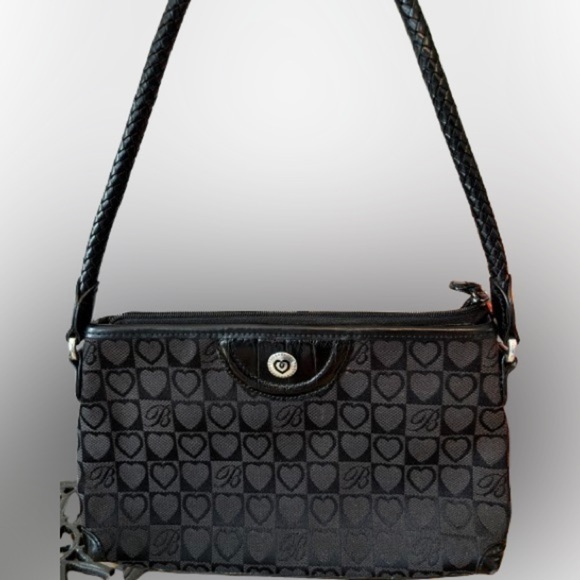 Brighton black signature heart pattern shoulder bag - Picture 1 of 6